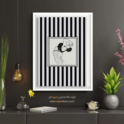 تابلو مینیمال تم مشکی - اسپو دکور
