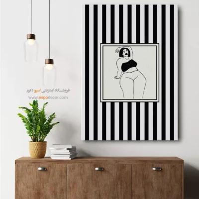 تابلو مینیمال تم مشکی - اسپو دکور