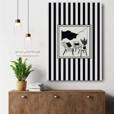 تابلو مینیمال تم مشکی - اسپو دکور
