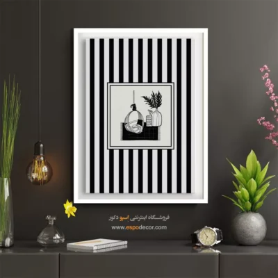 تابلو مینیمال تم مشکی - اسپو دکور
