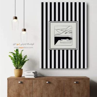 تابلو مینیمال تم مشکی - اسپو دکور