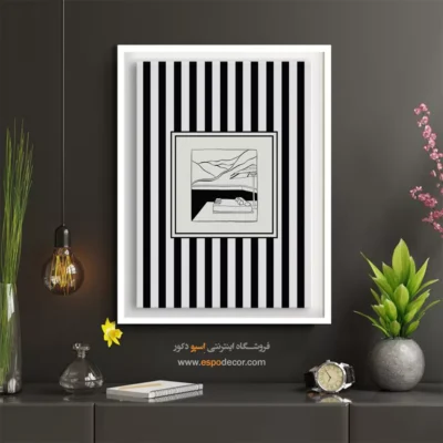 تابلو مینیمال تم مشکی - اسپو دکور