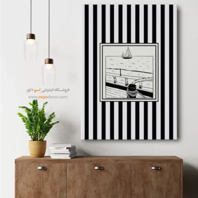 تابلو مینیمال تم مشکی - اسپو دکور