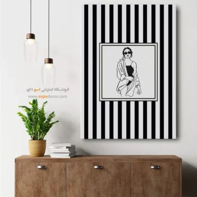تابلو مینیمال تم مشکی - اسپو دکور