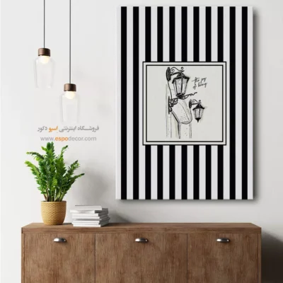 تابلو مینیمال تم مشکی - اسپو دکور