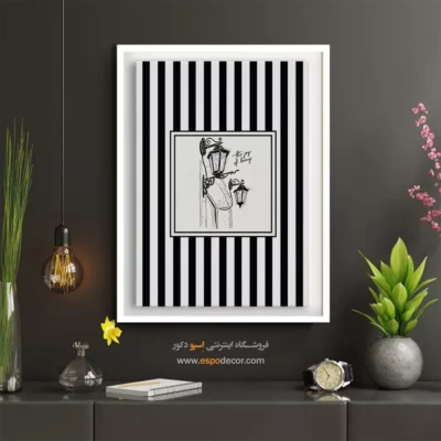 تابلو مینیمال تم مشکی - اسپو دکور