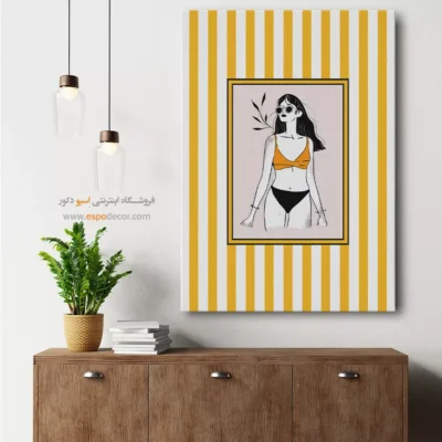 تابلو مینیمال تم زرد - اسپو دکور