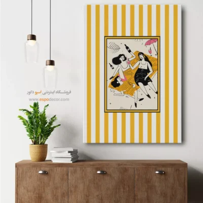 تابلو مینیمال تم زرد - اسپو دکور