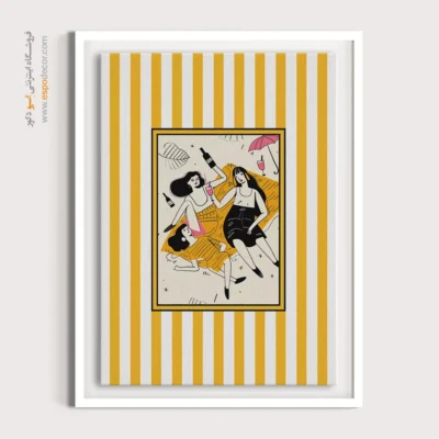 تابلو مینیمال تم زرد - اسپو دکور