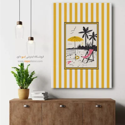 تابلو مینیمال تم زرد - اسپو دکور