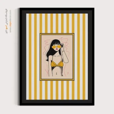 تابلو مینیمال تم زرد - اسپو دکور