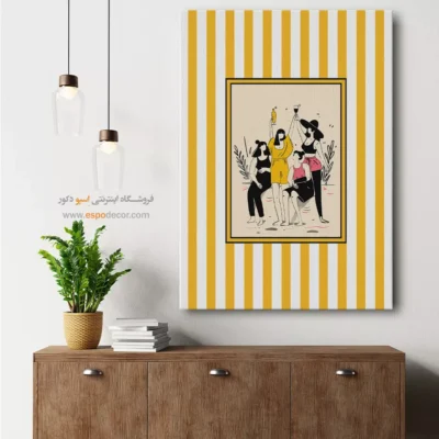 تابلو مینیمال تم زرد - اسپو دکور