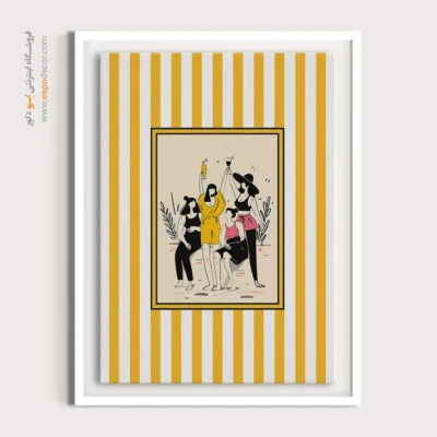 تابلو مینیمال تم زرد - اسپو دکور