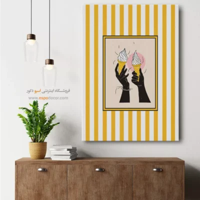 تابلو مینیمال تم زرد - اسپو دکور