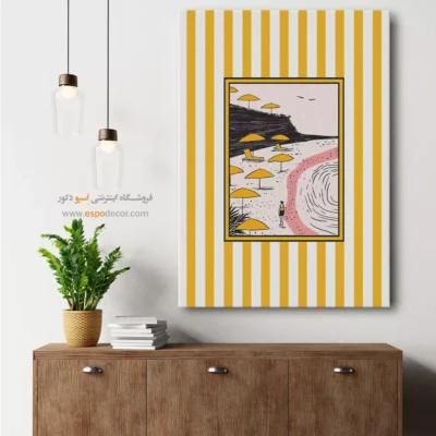 تابلو مینیمال تم زرد - اسپو دکور