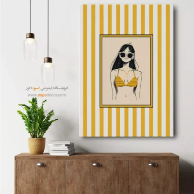 تابلو مینیمال تم زرد - اسپو دکور