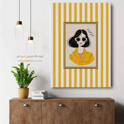 تابلو مینیمال تم زرد - اسپو دکور
