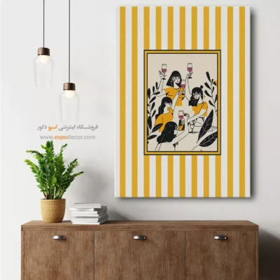 تابلو مینیمال تم زرد - اسپو دکور