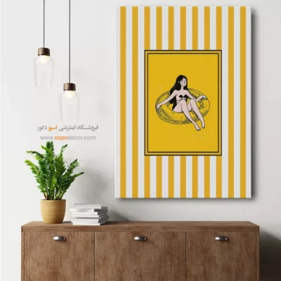 تابلو مینیمال تم زرد - اسپو دکور