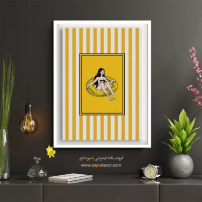 تابلو مینیمال تم زرد - اسپو دکور
