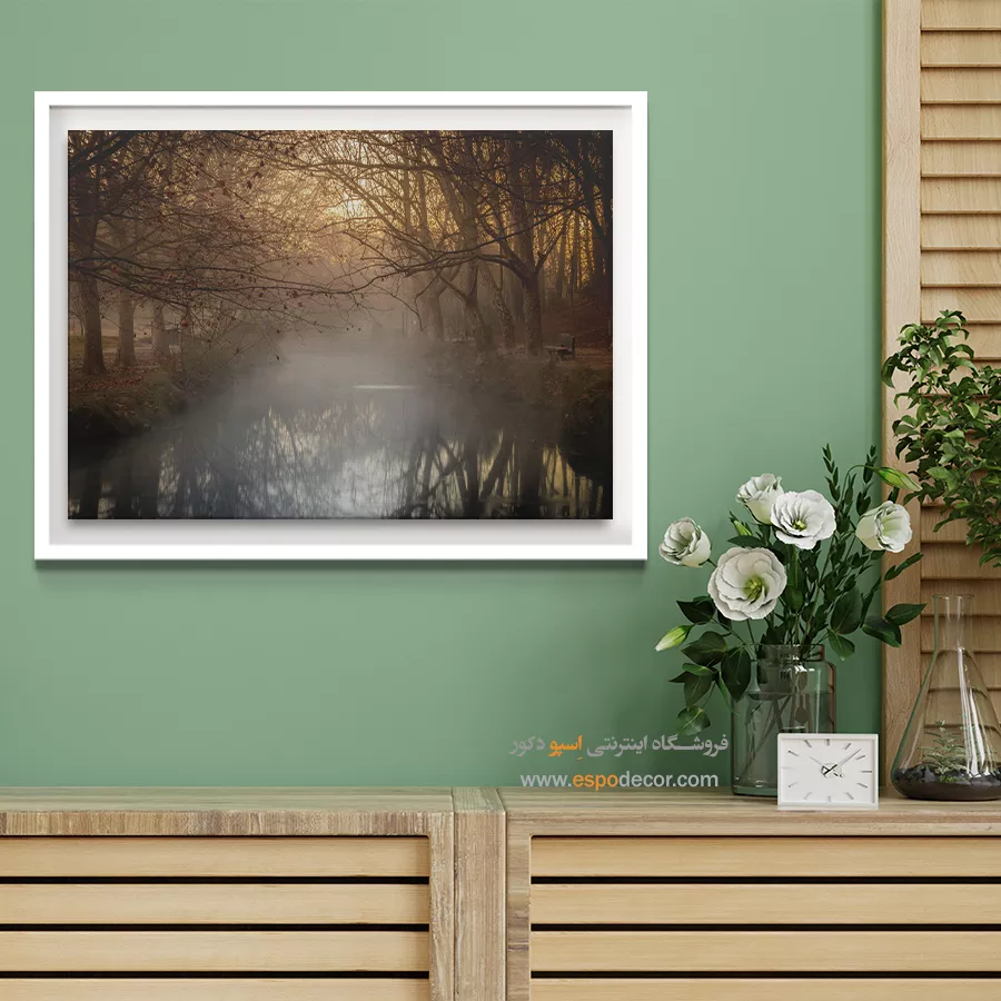 تابلو چاپی انتزاعی - افق سپید – تابلو مدرن - اسپو دکور