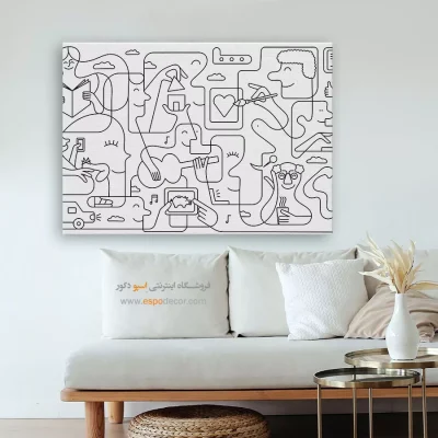 تابلو چهره - غروب مهآلود – تابلو مدرن - اسپو دکور