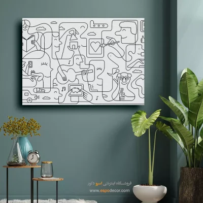 تابلو چهره - غروب مهآلود – تابلو مدرن - اسپو دکور