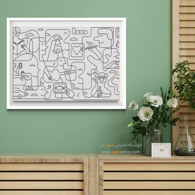 تابلو چهره - غروب مهآلود – تابلو مدرن - اسپو دکور