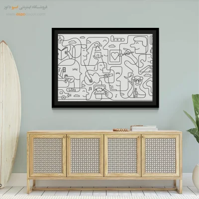 تابلو چهره - غروب مهآلود – تابلو مدرن - اسپو دکور