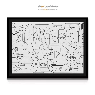 تابلو چهره - غروب مهآلود – تابلو مدرن - اسپو دکور