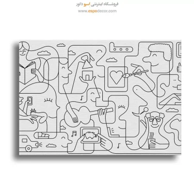 تابلو چهره - غروب مهآلود – تابلو مدرن - اسپو دکور