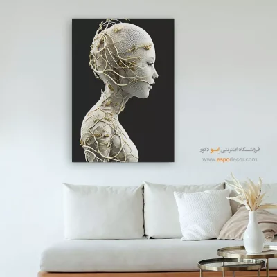 تابلو مینیمال هدیه سالگرد - موج سپید – تابلو مدرن - اسپو دکور