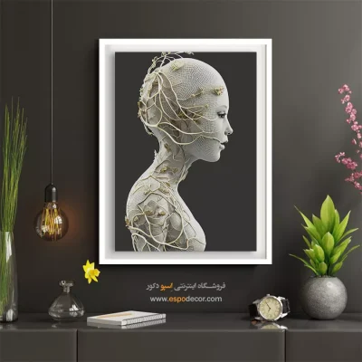 تابلو مینیمال هدیه سالگرد - موج سپید – تابلو مدرن - اسپو دکور