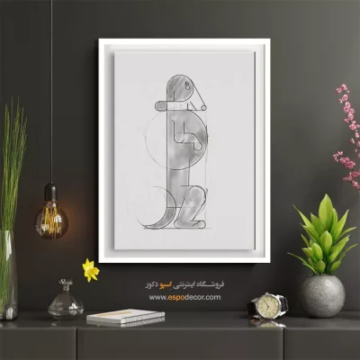 خرید تابلو هنری خطی - تماشا آرام – تابلو مدرن - اسپو دکور