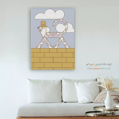 خرید تابلو مینیمال معنوی - آبی محو – تابلو مدرن - اسپو دکور