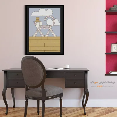 خرید تابلو مینیمال معنوی - آبی محو – تابلو مدرن - اسپو دکور