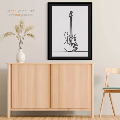 تابلو گیتار برای اتاق - ملودی شب – تابلو موسیقی - اسپو دکور