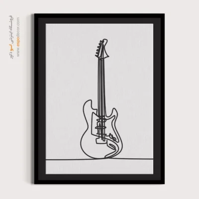 تابلو گیتار برای اتاق - ملودی شب – تابلو موسیقی - اسپو دکور