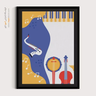 تابلو گیتار مدرن - موسیقی خیال – تابلو موسیقی - اسپو دکور