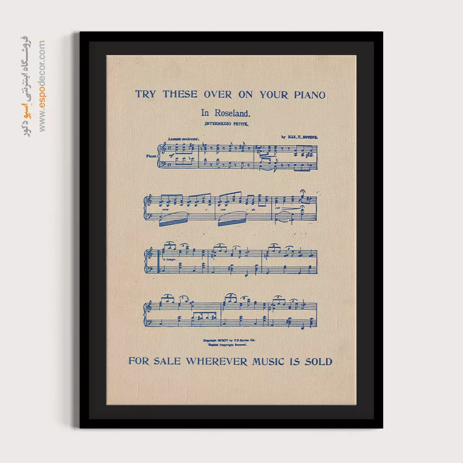 تابلو دیواری نت موسیقی مدرن - نغمه رنگها – تابلو موسیقی - اسپو دکور