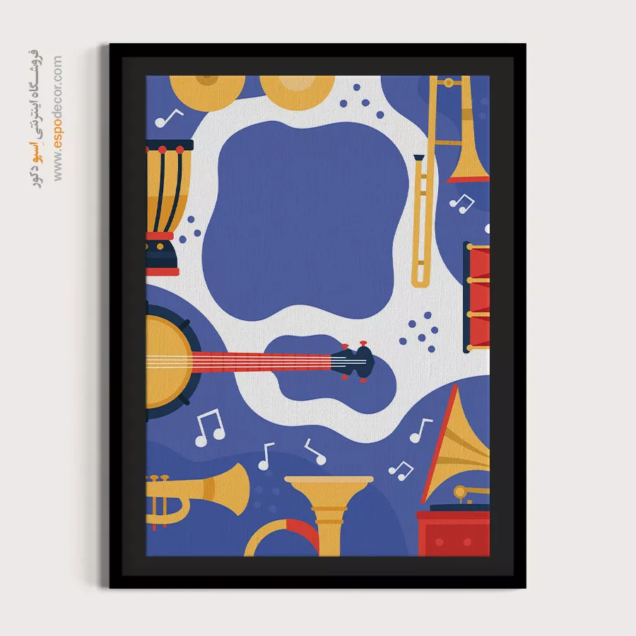 تابلو بوم موسیقی با کیفیت - آواز رنگ – تابلو موسیقی - اسپو دکور