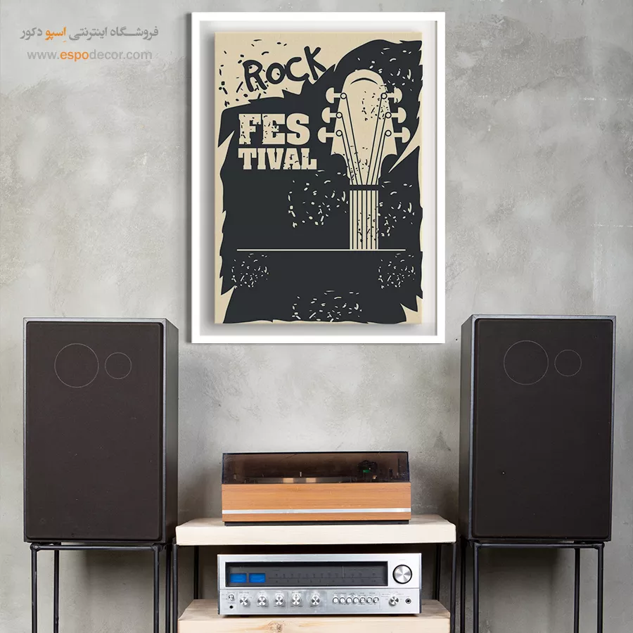 تابلو سبک راک مدرن - ملودیهای جاودان – تابلو موسیقی - اسپو دکور
