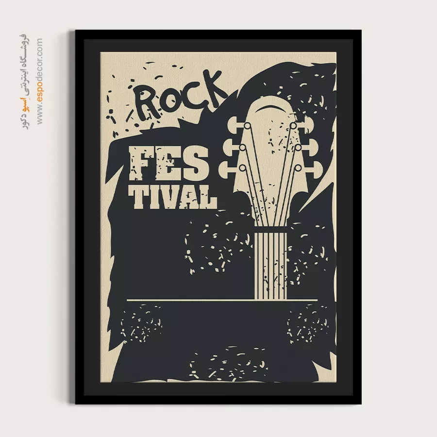 تابلو سبک راک مدرن - ملودیهای جاودان – تابلو موسیقی - اسپو دکور
