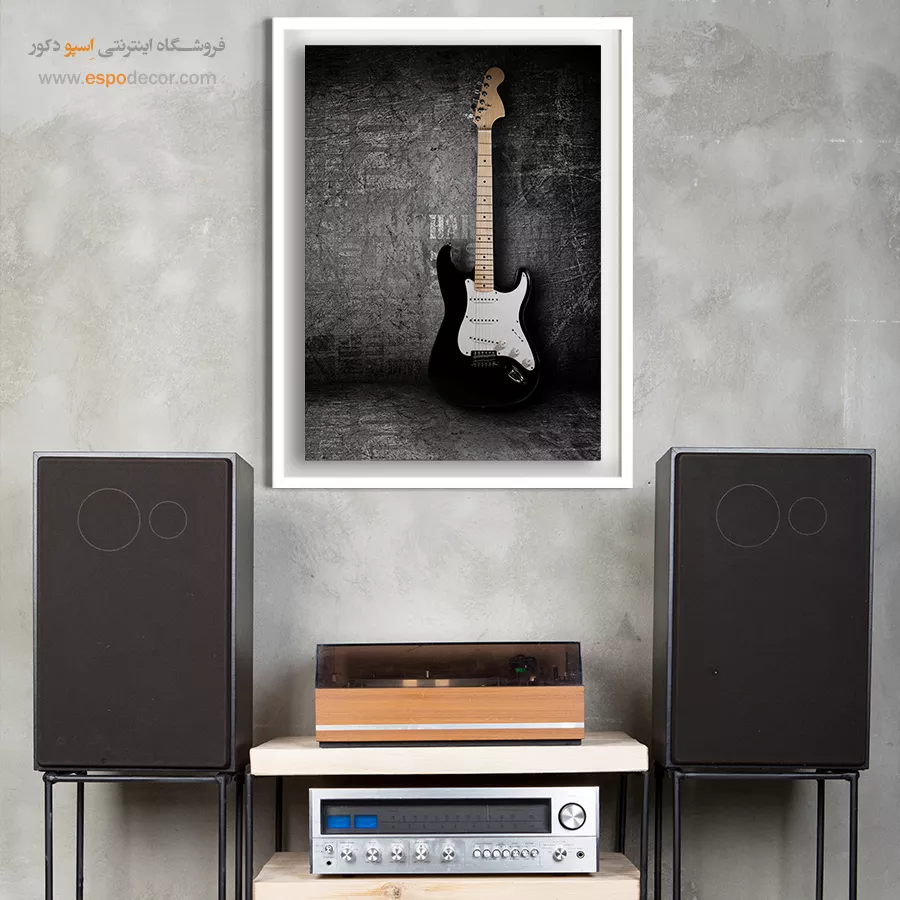 تابلو گیتار بزرگ - رنگینکمان صدا – تابلو موسیقی - اسپو دکور