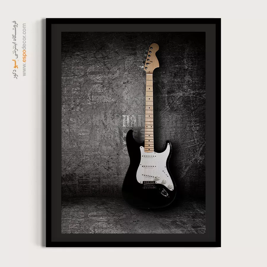 تابلو گیتار بزرگ - رنگینکمان صدا – تابلو موسیقی - اسپو دکور