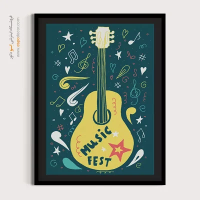 تابلو دیواری نت موسیقی برای اتاق - ملودی‌های آفتاب – تابلو موسیقی - اسپو دکور