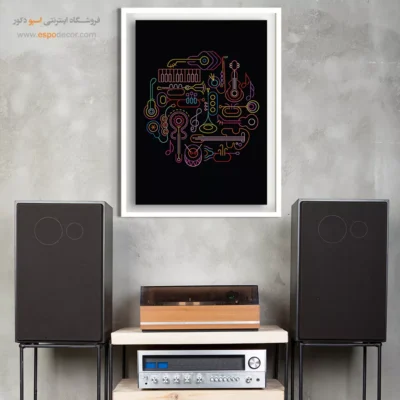 تابلو ساز موسیقی مدرن - نغمههای آبی – تابلو موسیقی - اسپو دکور