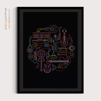 تابلو ساز موسیقی مدرن - نغمههای آبی – تابلو موسیقی - اسپو دکور