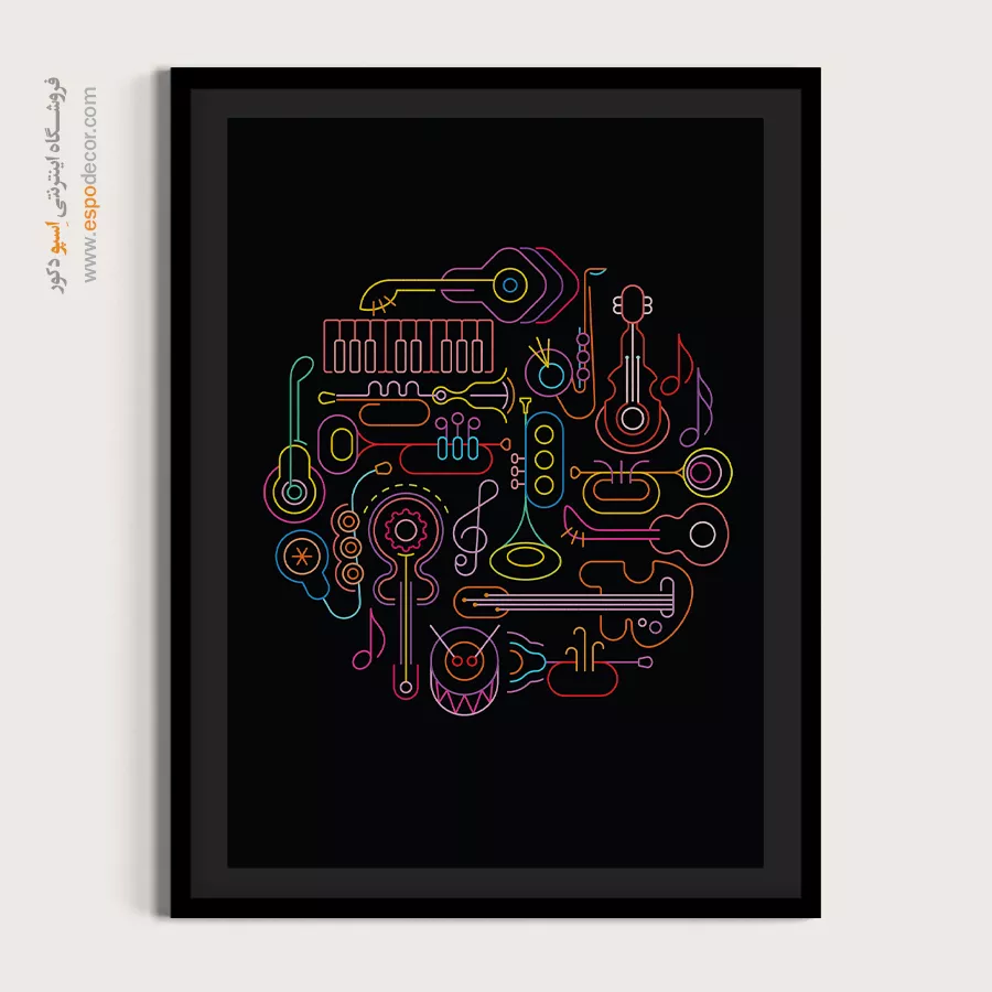 تابلو ساز موسیقی مدرن - نغمههای آبی – تابلو موسیقی - اسپو دکور