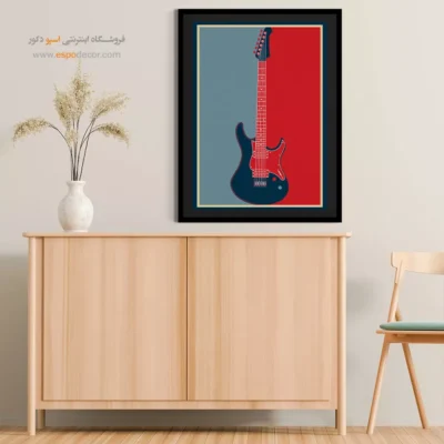 تابلو گیتار با کیفیت - نغمه‌های شبانه – تابلو موسیقی - اسپو دکور